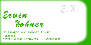 ervin wohner business card